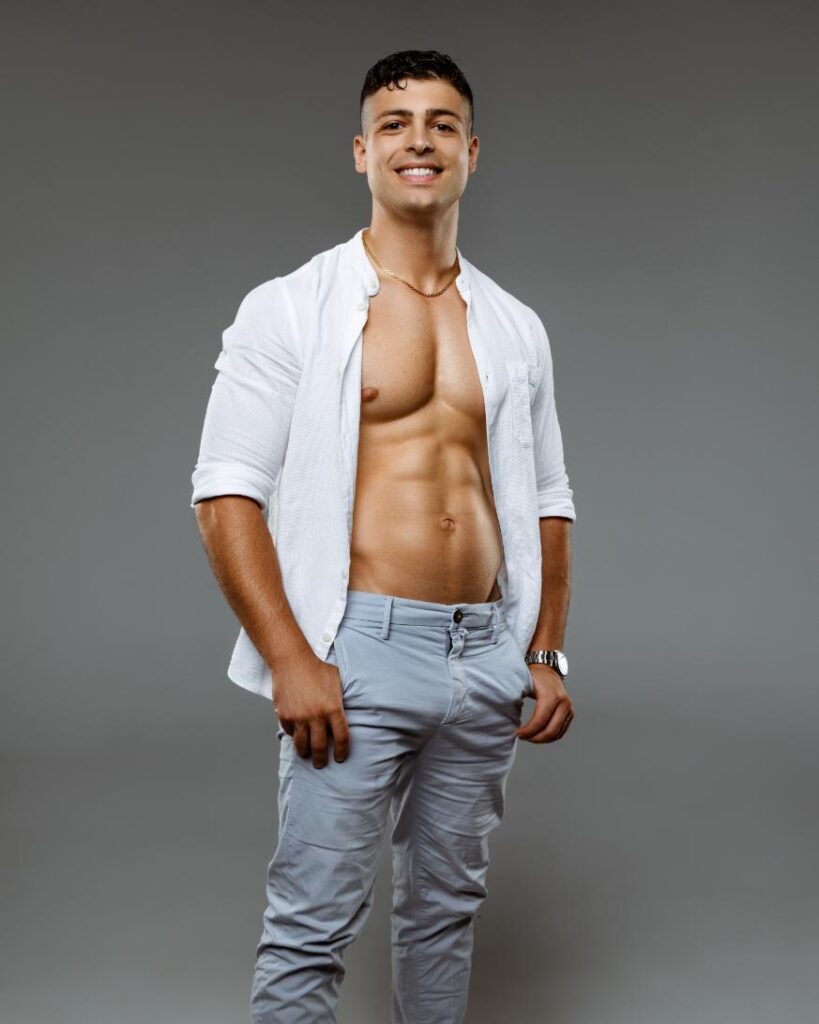 ANDREA TOPLESS WAITER WHITE POLO